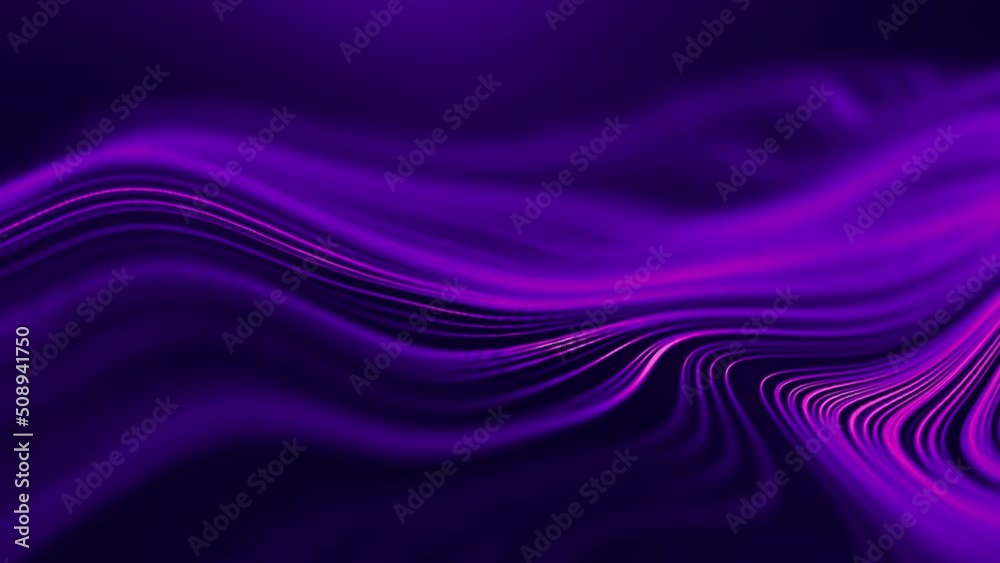 Canvas Prints wave abstract purple wave animation. seamless loop 4k. purple technology background.