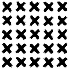 Obraz premium abstract pattern with hand drawn black crosses