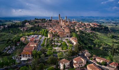 Fototapeta na wymiar Aerial view on San Gimignano town