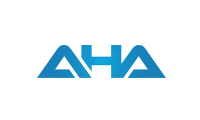 Connected AHA Letters logo Design Linked Chain logo Concept