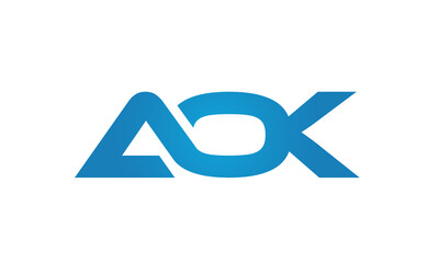 connected AOK Letters logo Design Linked Chain logo icon	