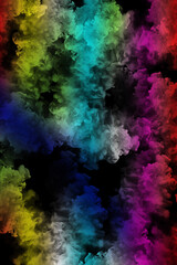 Gradient colorful smoke abstract in the dark for background
