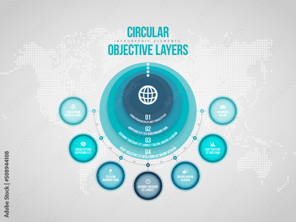 Wall mural Circular Objective Layers Infographic