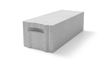 Foamed lightweight concrete (aerated concrete block) isolated on white, including clipping path