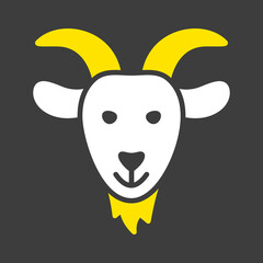 Goat glyph icon. Farm animal vector illustration