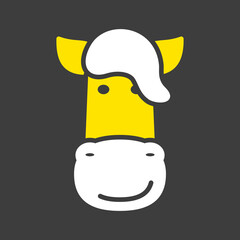 Horse glyph icon. Farm animal vector illustration