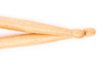 Two drum sticks on white background isolate
