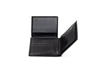 Inside the wallet, there are compartments for money and cards.