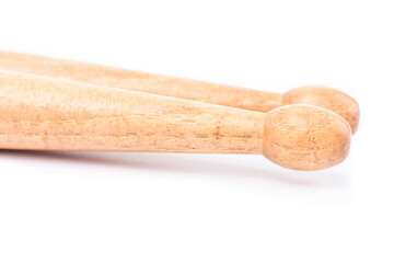 Two drum sticks on white background isolate