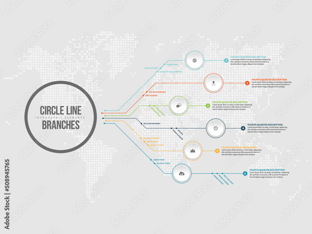 Wall mural Circle Line Branches Infographic