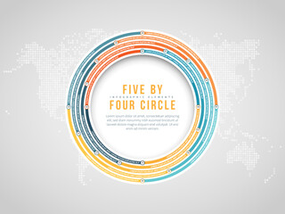 Five by Four Circle Infographic