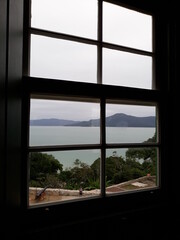 Naklejka premium view through window