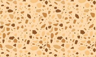 Colorful venetian terrazzo imitation seamless pattern. Modern minimalistic floor tile for interior decoration. Realistic marble texture with stone fragments. Trendy abstract illustration.