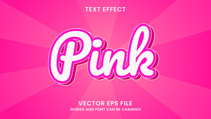 Pink editable text effect shiny text style