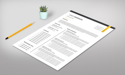 Obraz premium Modern Resume Design Layout