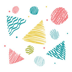 collection of hand drawn trendy shapes