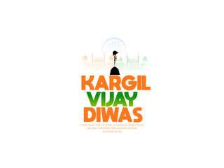 Kargil Vijay-illustration of abstract concept for Kargil Vijay Diwas And people saluting the sholders