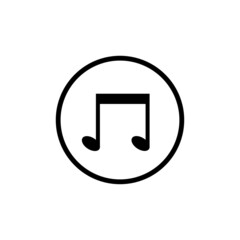 Musical Notation Icon Vector Isolated on White Artboard