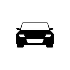 Plakat Car Icon Vector Isolated on White Artboard