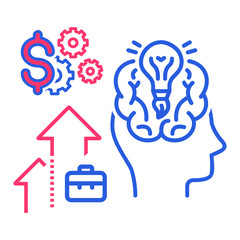 Knowledge, solution, mind mapping icon