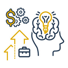 Knowledge, solution, mind mapping icon