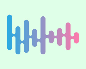 Image of music chart in pink and blue gradient on gentle background