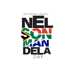 Nelson Mandela international day concept art showing strength, unity and power