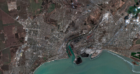Satellite image of Mariupol, taken on March 29, 2022. Contains modified Copernicus Sentinel data...