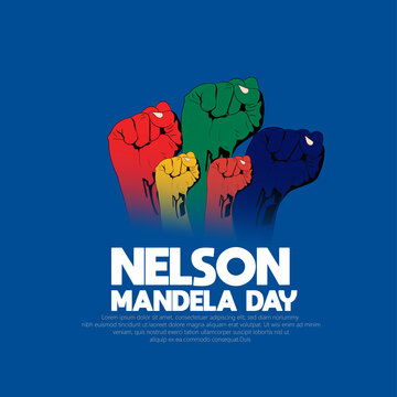 Nelson Mandela International Day Concept Art Showing Strength, Unity And Power