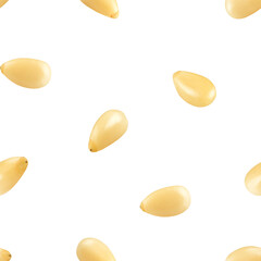 Pine nut isolated on white background, SEAMLESS, PATTERN