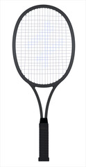 Black tennis racket. vector illustration 