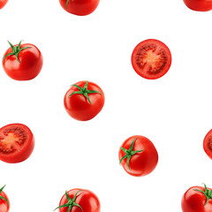 Tomato isolated on white background, SEAMLESS, PATTERN