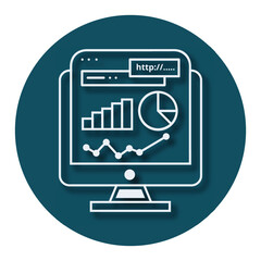 Report, computer, chart icon
