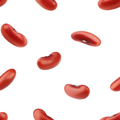 red kidney Bean isolated on white background, SEAMLESS, PATTERN