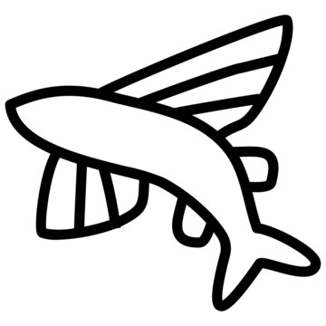 recommend clip art: handdrawn flying fish icon