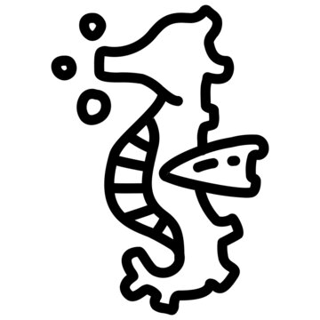 recommend clip art: handdrawn sea horse icon