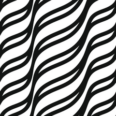 Diagonal wavy stripes. Abstract seamless striped background for your design.