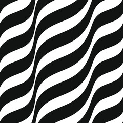 Diagonal wavy stripes. Abstract seamless striped background for your design.
