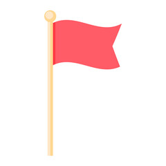 Cartoon red flag vector isolated object illustration