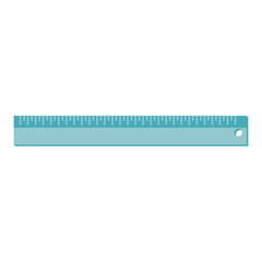 Cartoon blue ruler vector isolated object illustration