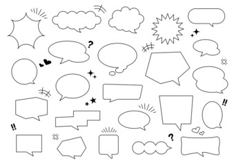 シンプル　吹き出し　セリフ　メッセージ　イラスト