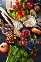 Fototapeta na wymiar Cholesterol lowering food products
