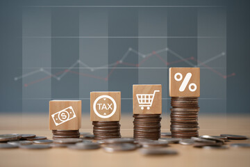 money and calculator mobile money press calculator worsening economy or inflation business concept.