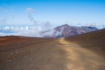 sliding sands trail into haleakala crater at haleakala national park maui hawaii