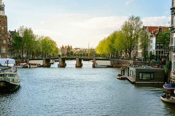 Fototapeta premium Photos of a trip through different European cities.. In the photos you can see famous streets and places in Venice, Madrid, Amsterdam, Florence, Prague, Munich, Berlin, Brussels, Ghent, Antwerp, Bruge