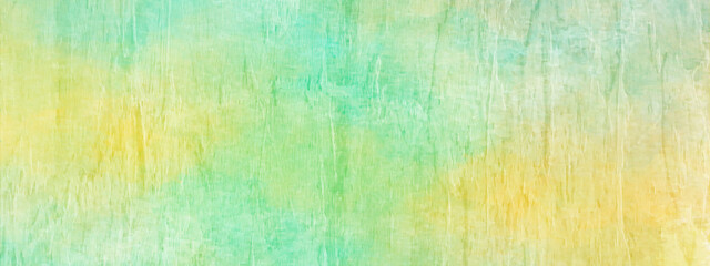 Abstract painted bright creative watercolor background, Light colorful background with grunge texture, Decorative grunge green or yellow background with space for your text.