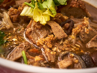 A bowl of braised duck noodle soup, Little Thailand, Queens, New York City