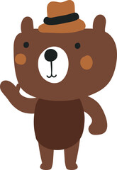 Cute Bear character design presenting concept