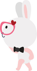 Cute rabbit character design presenting concept