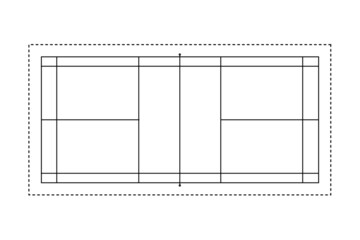 Badminton court outline style vector illustration